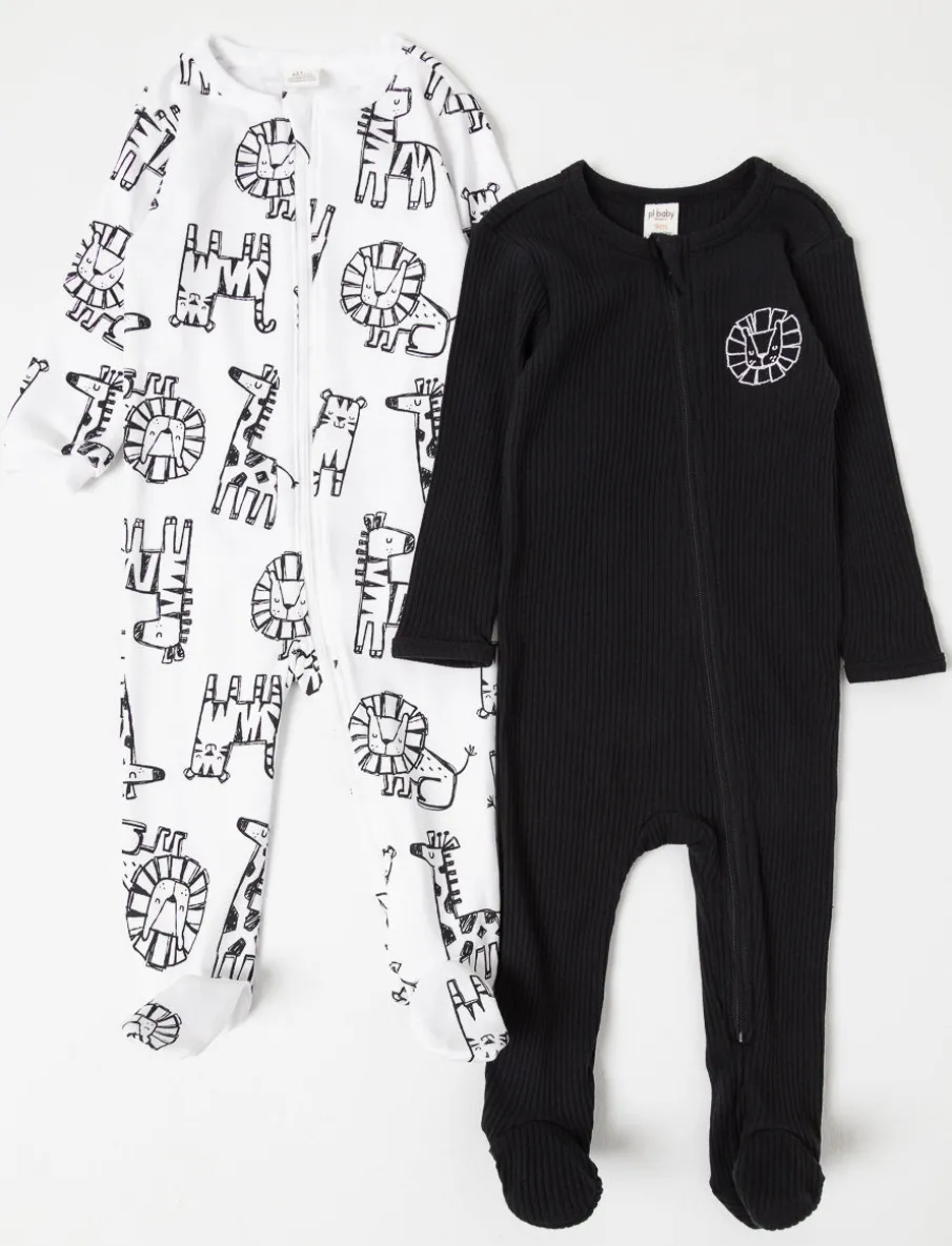Printed Onesie PJs - Pack of 2