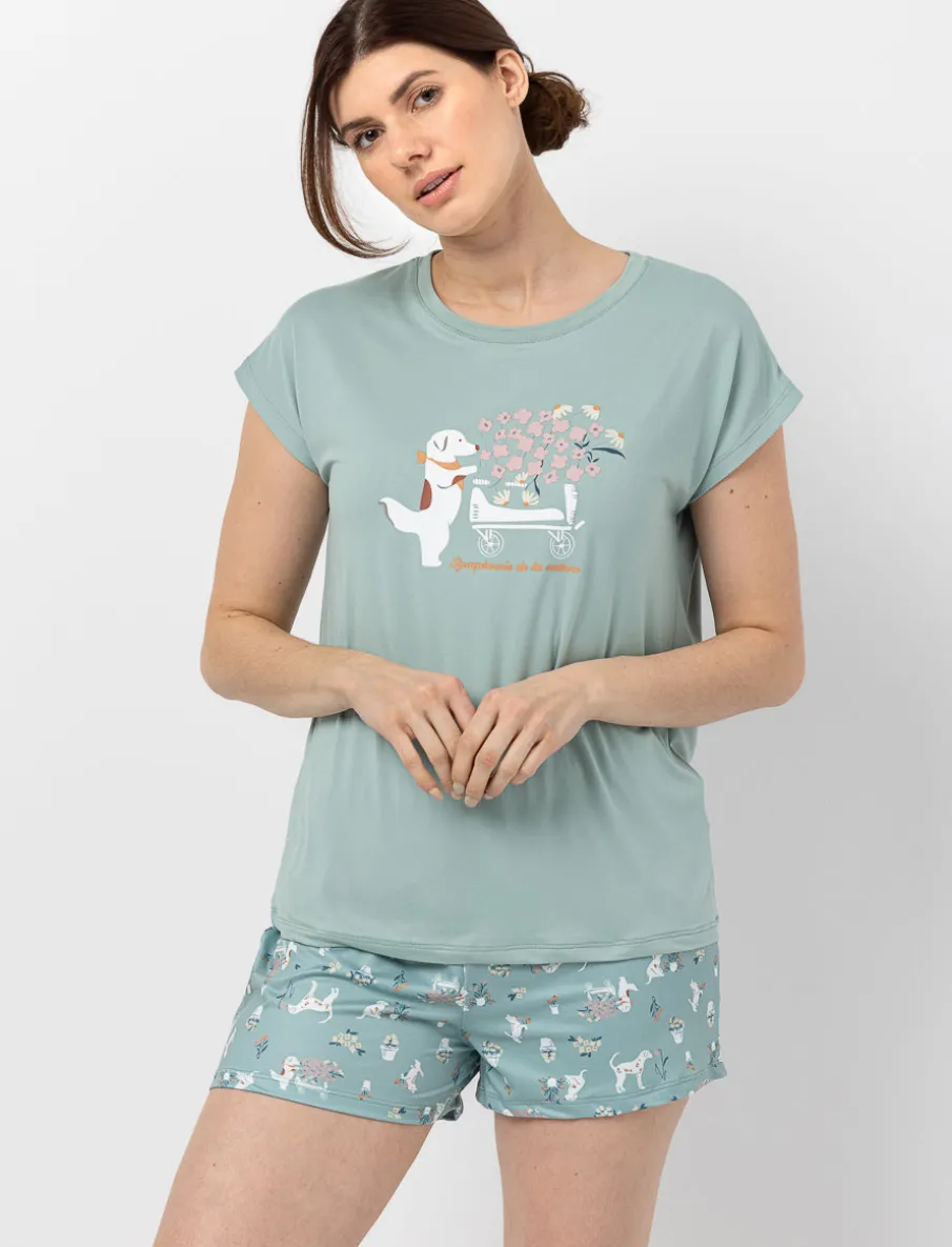 Printed Pajama Shorts