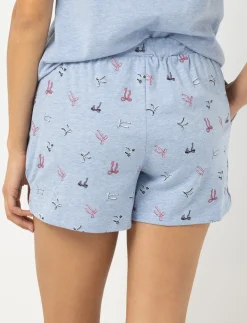 Printed PJ Shorts with Elastic Waist