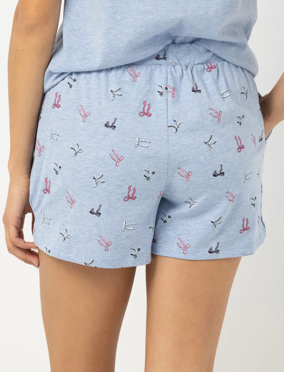 Printed PJ Shorts with Elastic Waist