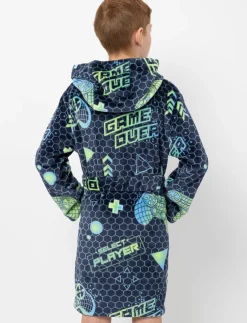 Printed Plush Bathrobe