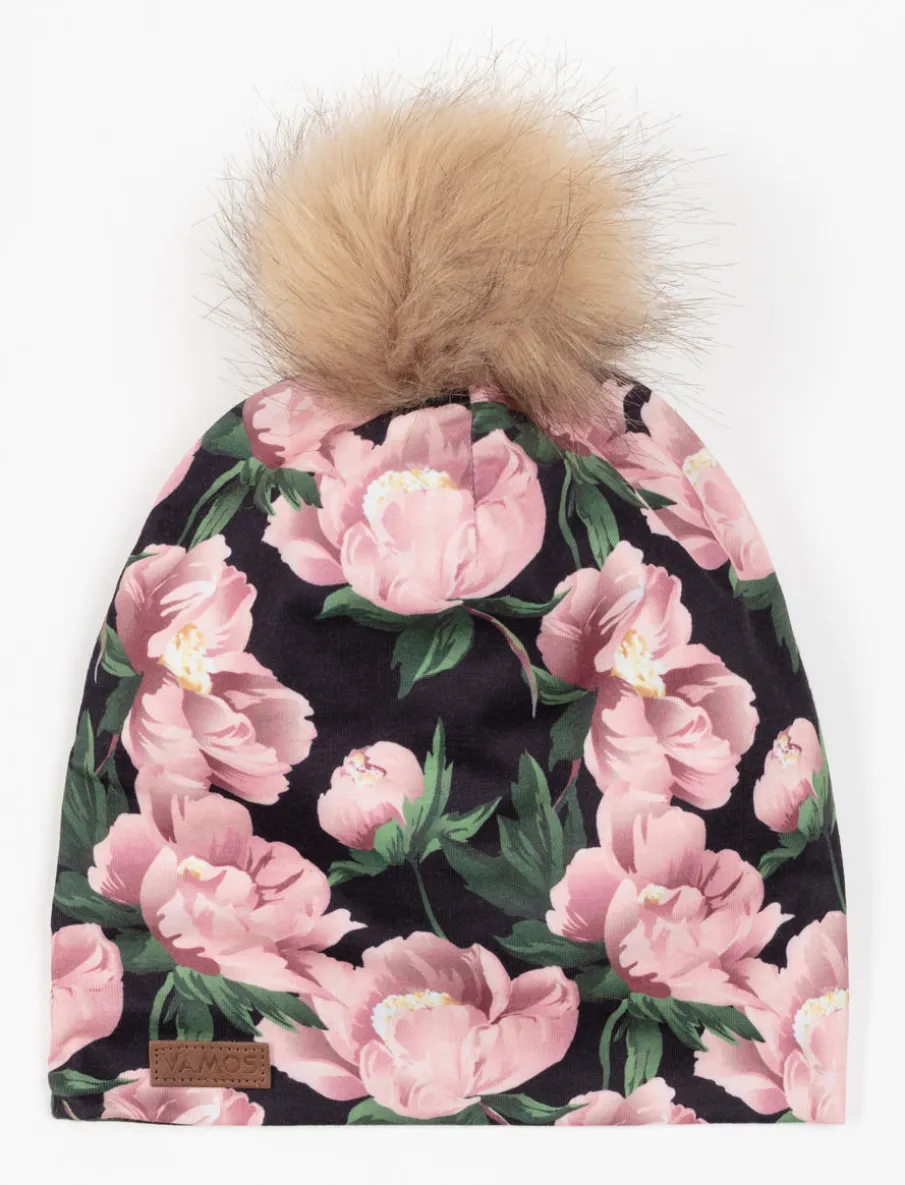 Printed Pompom Beanie - Baby