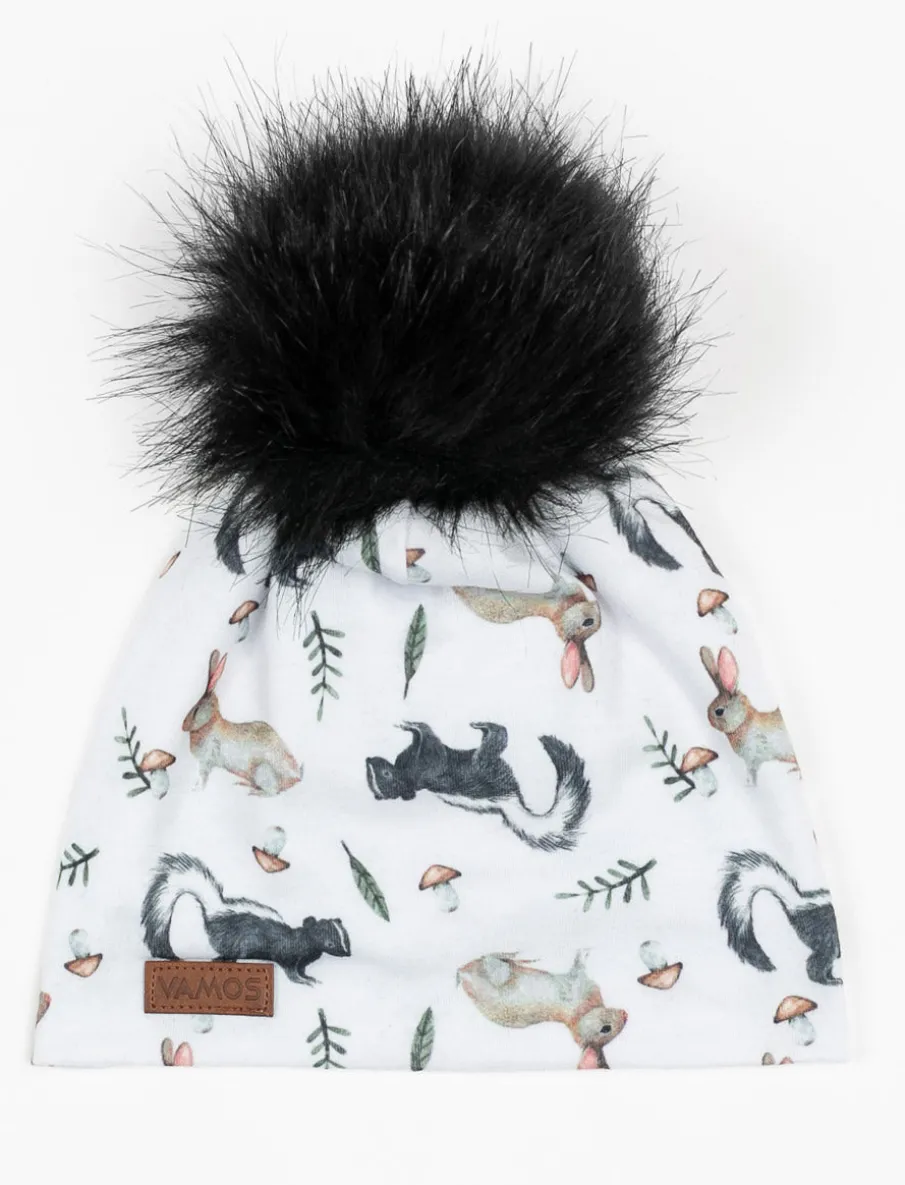 Printed Pompom Beanie - Baby