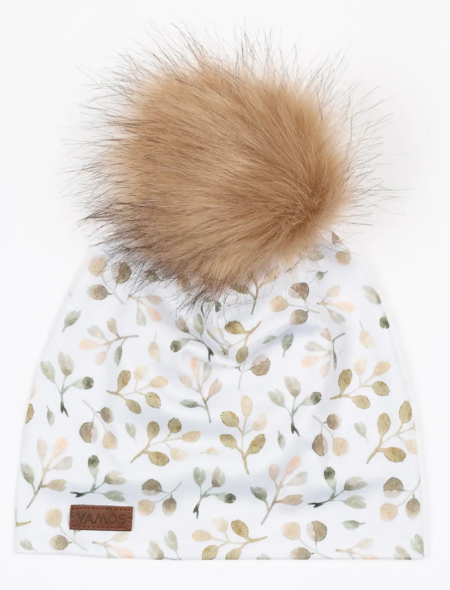 Printed Pompom Beanie - Baby