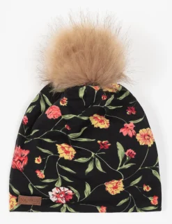 Printed Pompom Beanie - Children