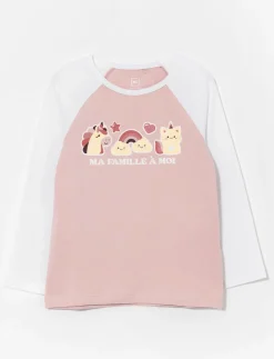Printed Raglan T-shirt - Little Girl