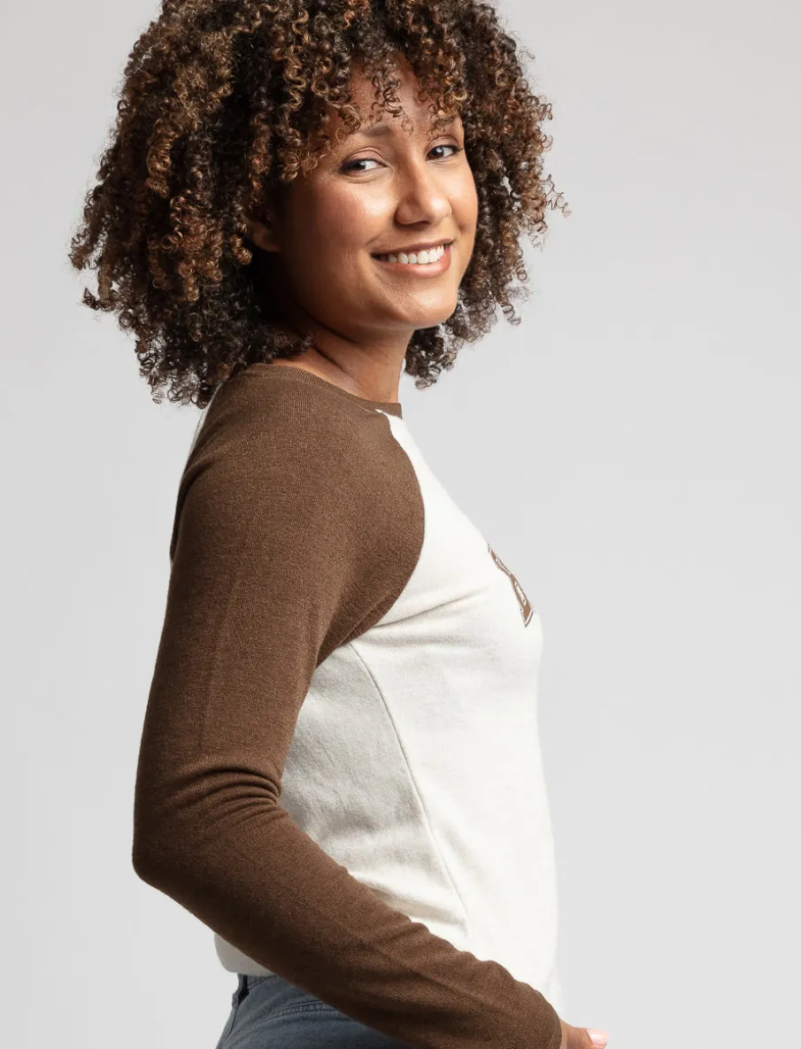 Printed Raglan-sleeve Sweater