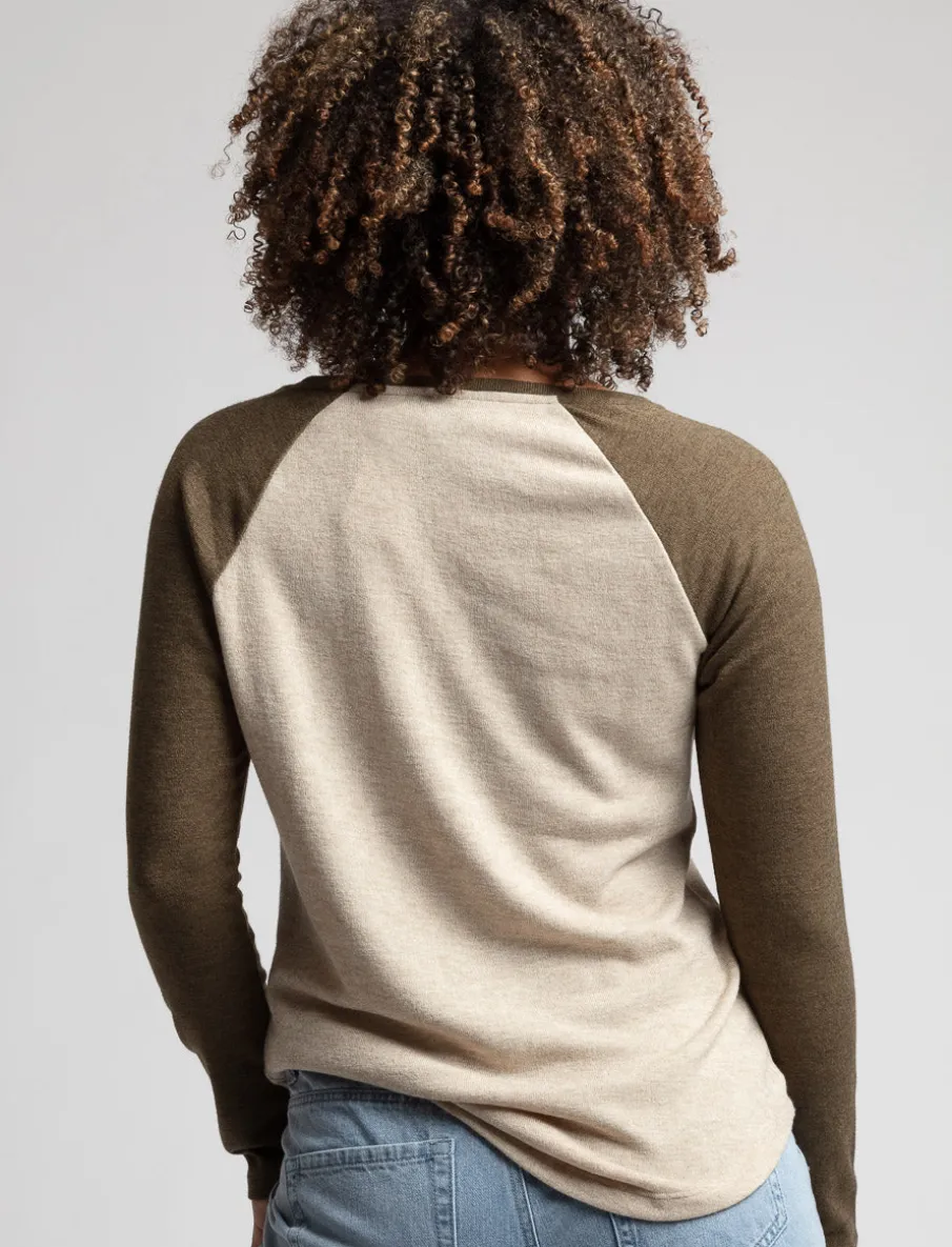 Printed Raglan-sleeve Sweater