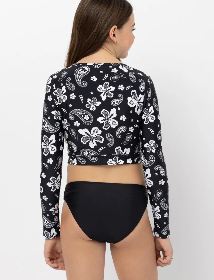 Printed Rash Guard 2-piece Swimsuit