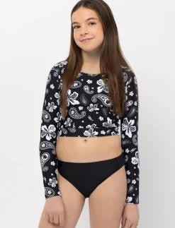 Printed Rash Guard 2-piece Swimsuit