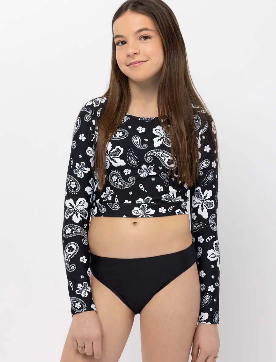 Printed Rash Guard 2-piece Swimsuit