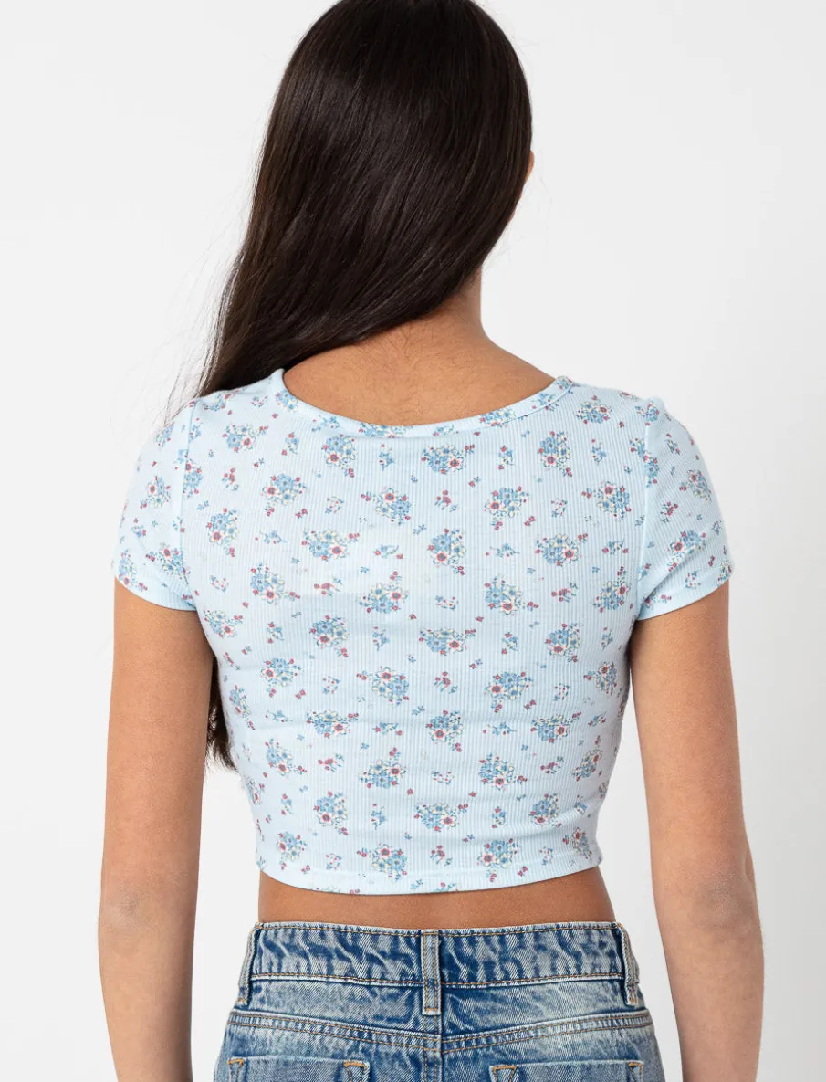 Printed Ribbed T-shirt