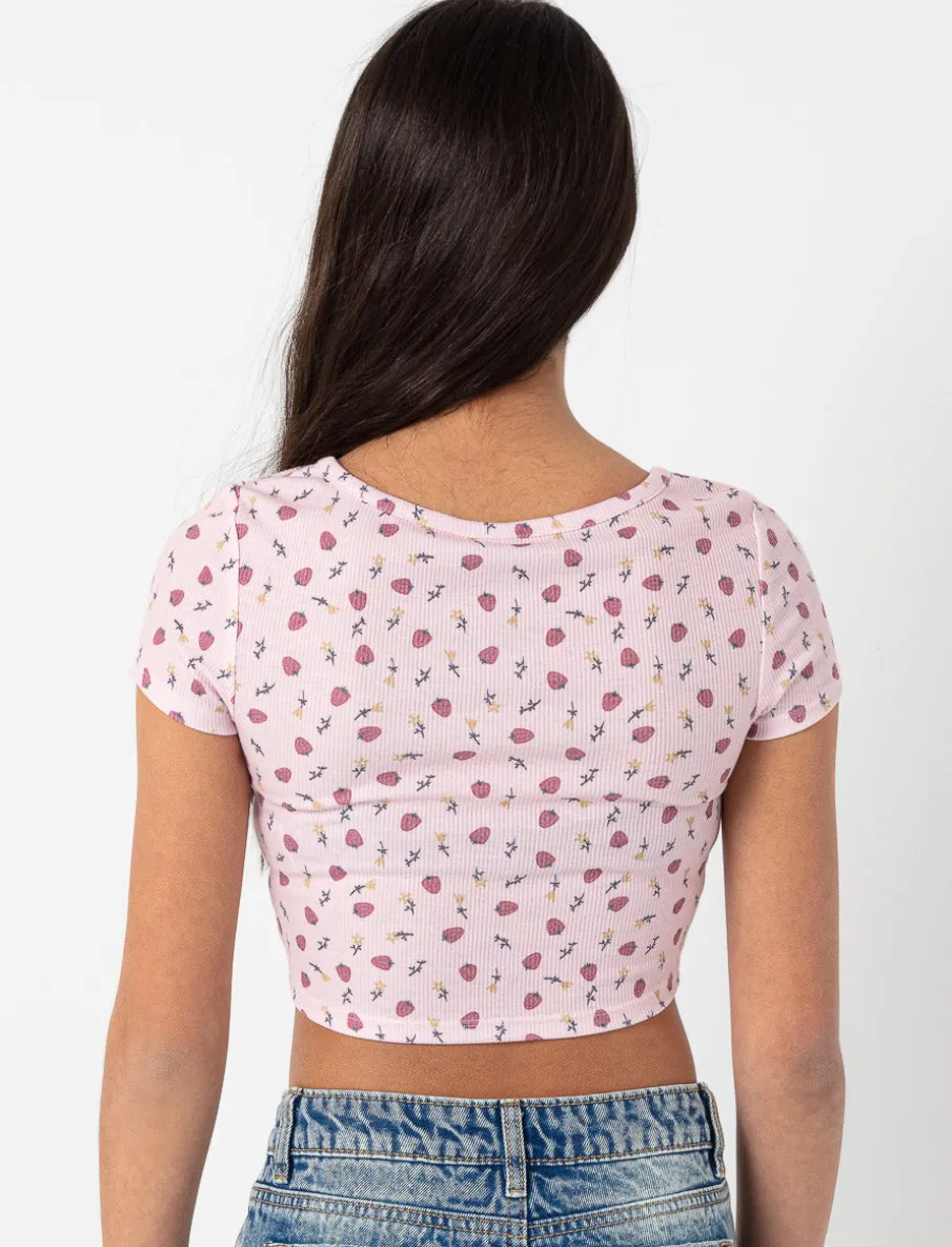 Printed Ribbed T-shirt