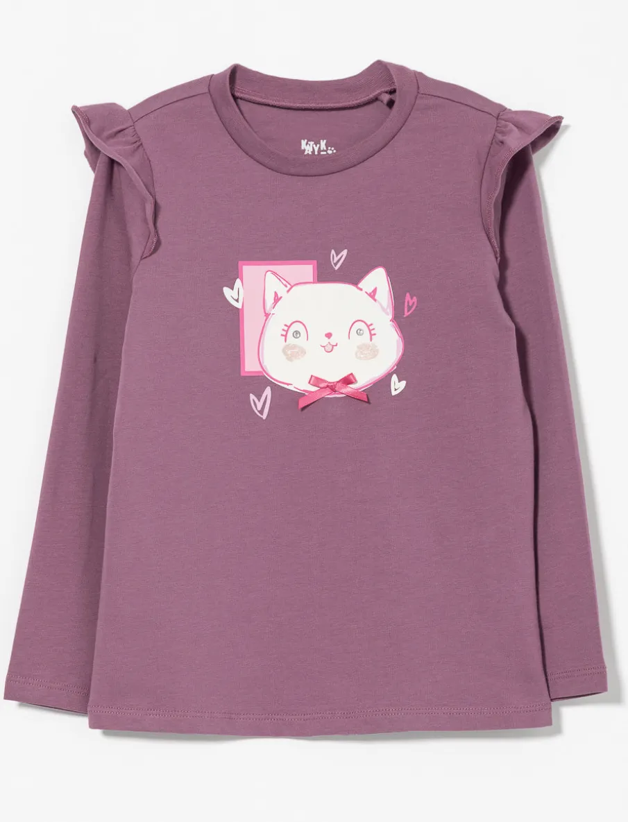 Printed Ruffle T-shirt - Little Girl