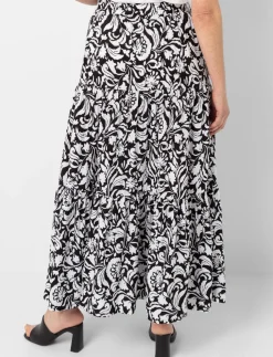 Printed Ruffled Skirt