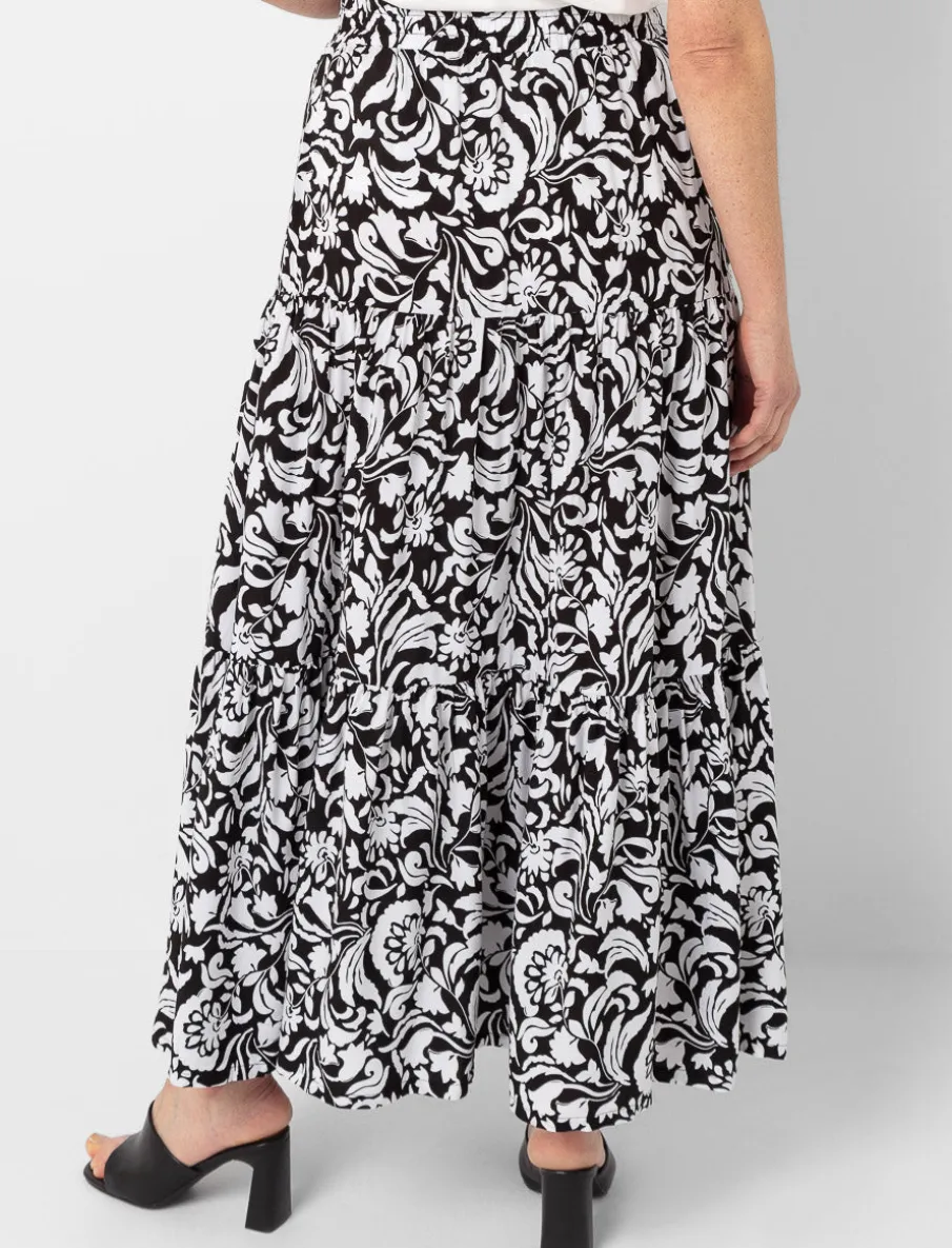 Printed Ruffled Skirt