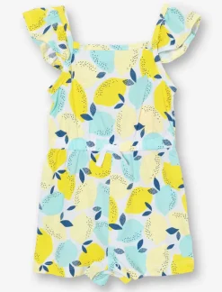 Printed Ruffle-sleeve Romper