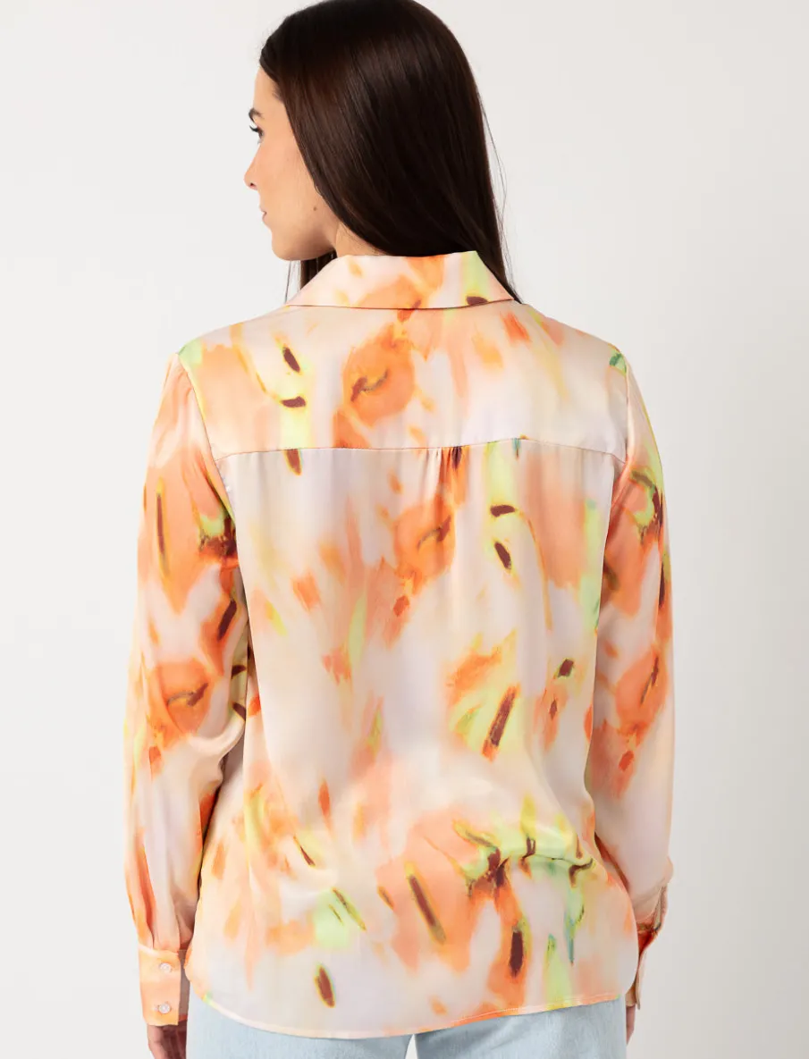 Printed Satin Blouse