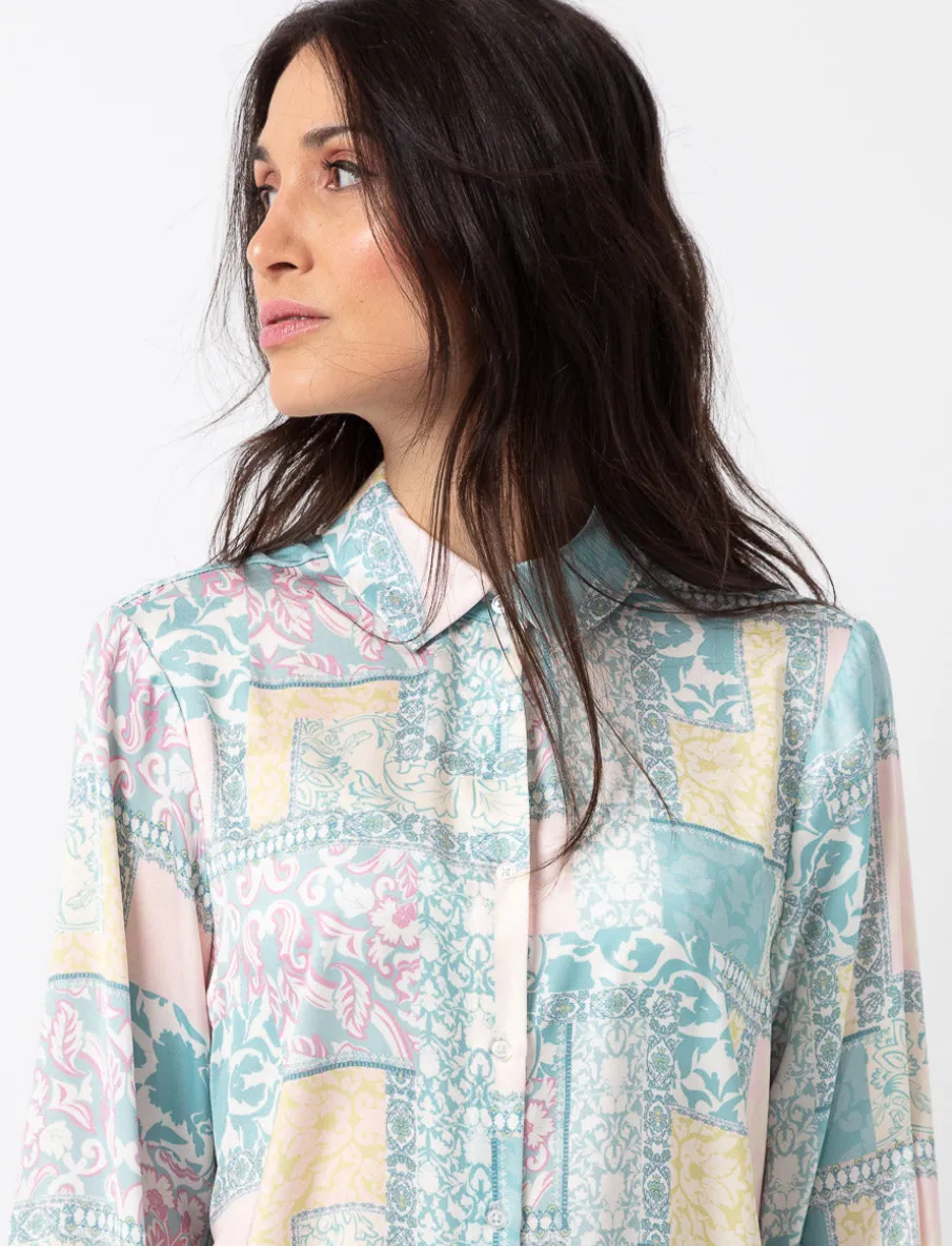 Printed Satin Blouse