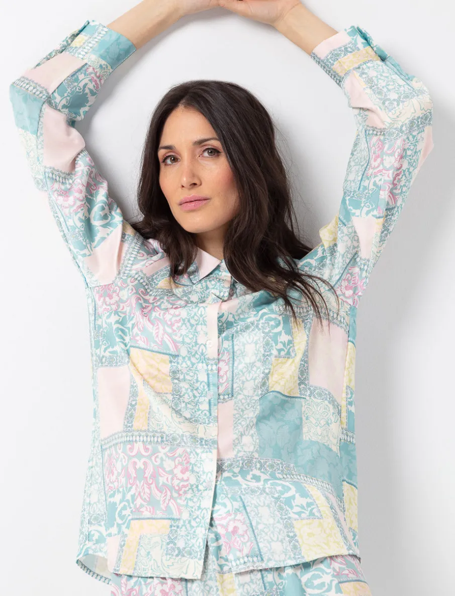 Printed Satin Blouse