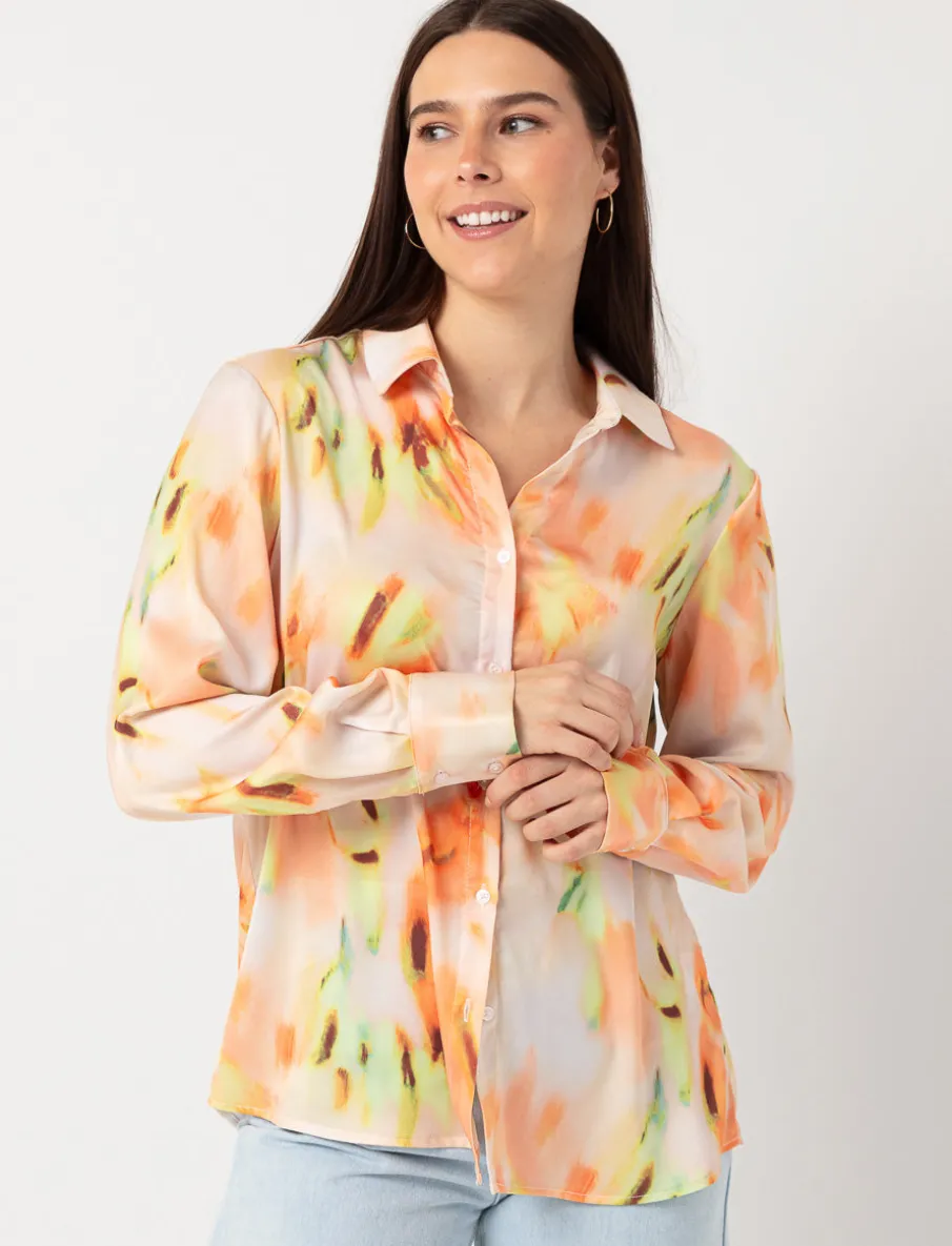 Printed Satin Blouse