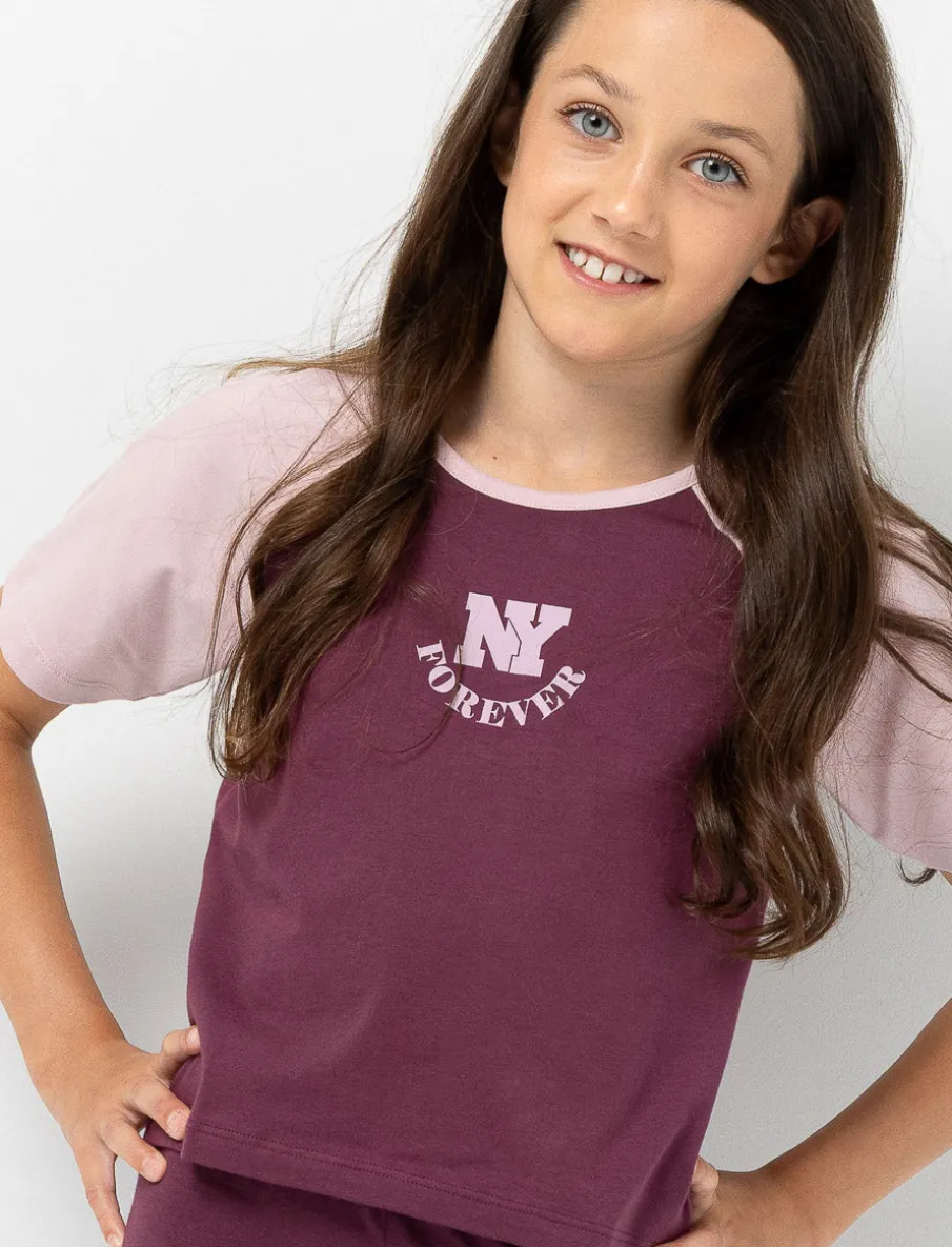 Printed Semi-fitted Raglan T-shirt