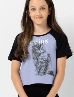 Printed Semi-fitted Raglan T-shirt