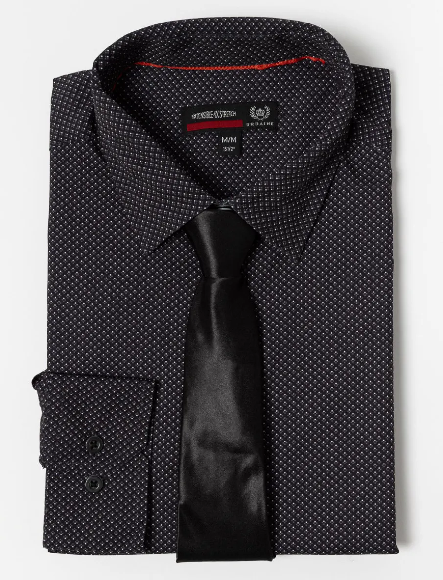 Printed Shirt with Matching Tie