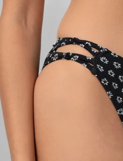 Printed Side Cut-out Bikini Bottom