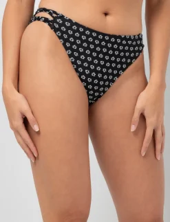 Printed Side Cut-out Bikini Bottom