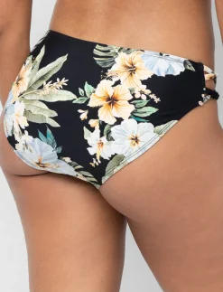 Printed Side Cut-out Bikini Bottom