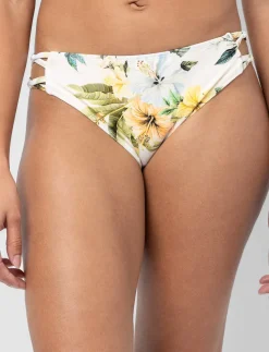 Printed Side Cut-out Bikini Bottom