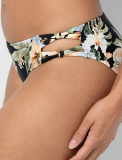 Printed Side Cut-out Bikini Bottom