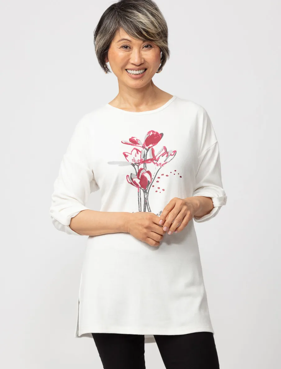 Printed 3/4-sleeve Tunic