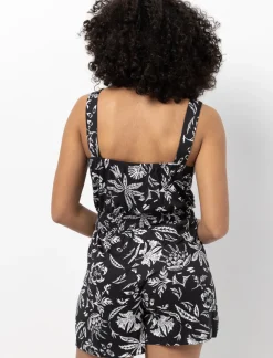 Printed Square-neck Romper