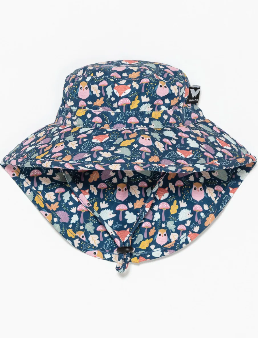 Printed Sun Hat with Drawstring