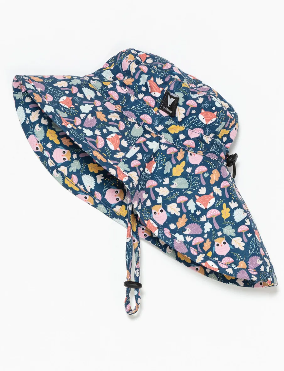 Printed Sun Hat with Drawstring