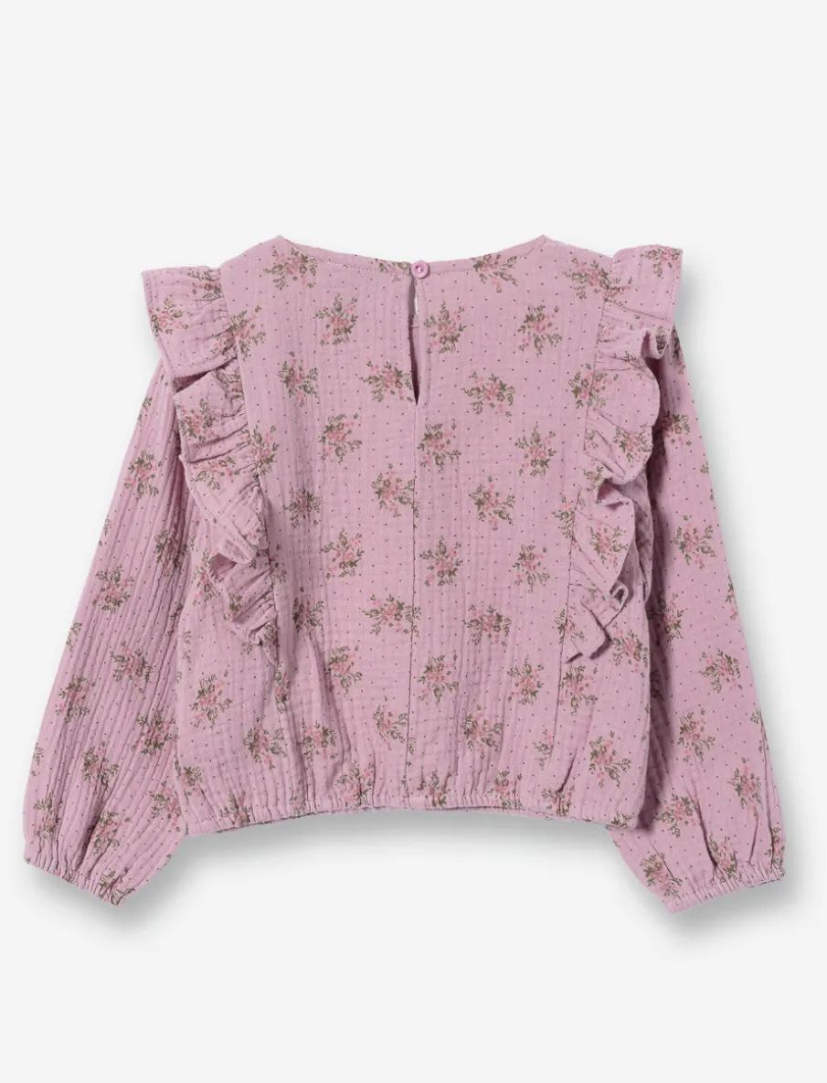Printed Sweater with Ruched Detail