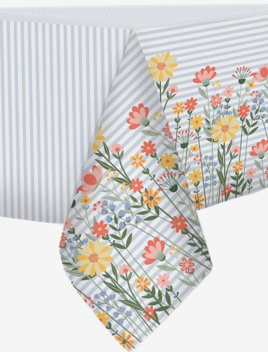 Printed Tablecloth in Textured Fabric