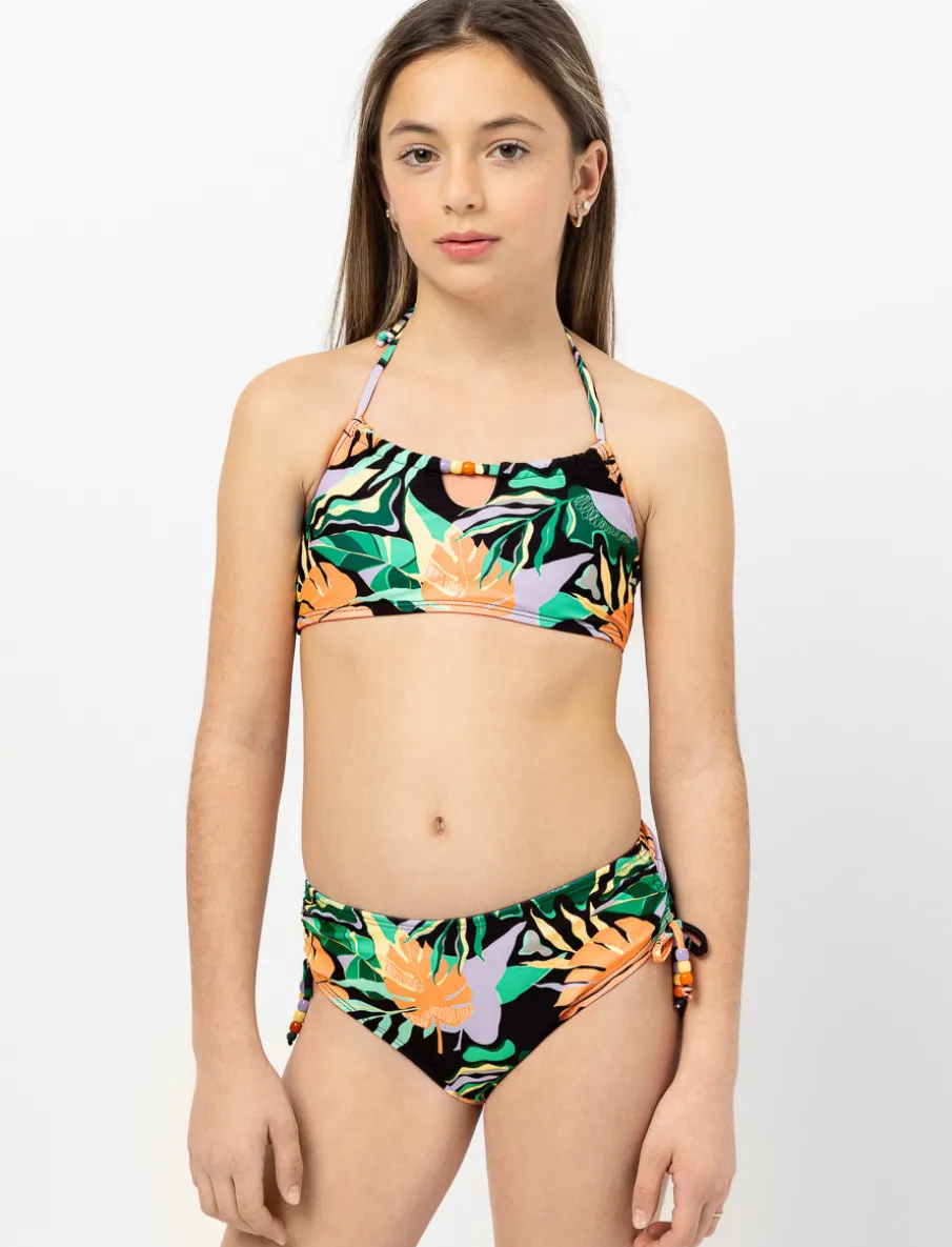 Printed Tied-strap 2-piece Swimsuit
