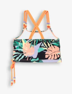 Printed Tied-strap 2-piece Swimsuit - Little Girl