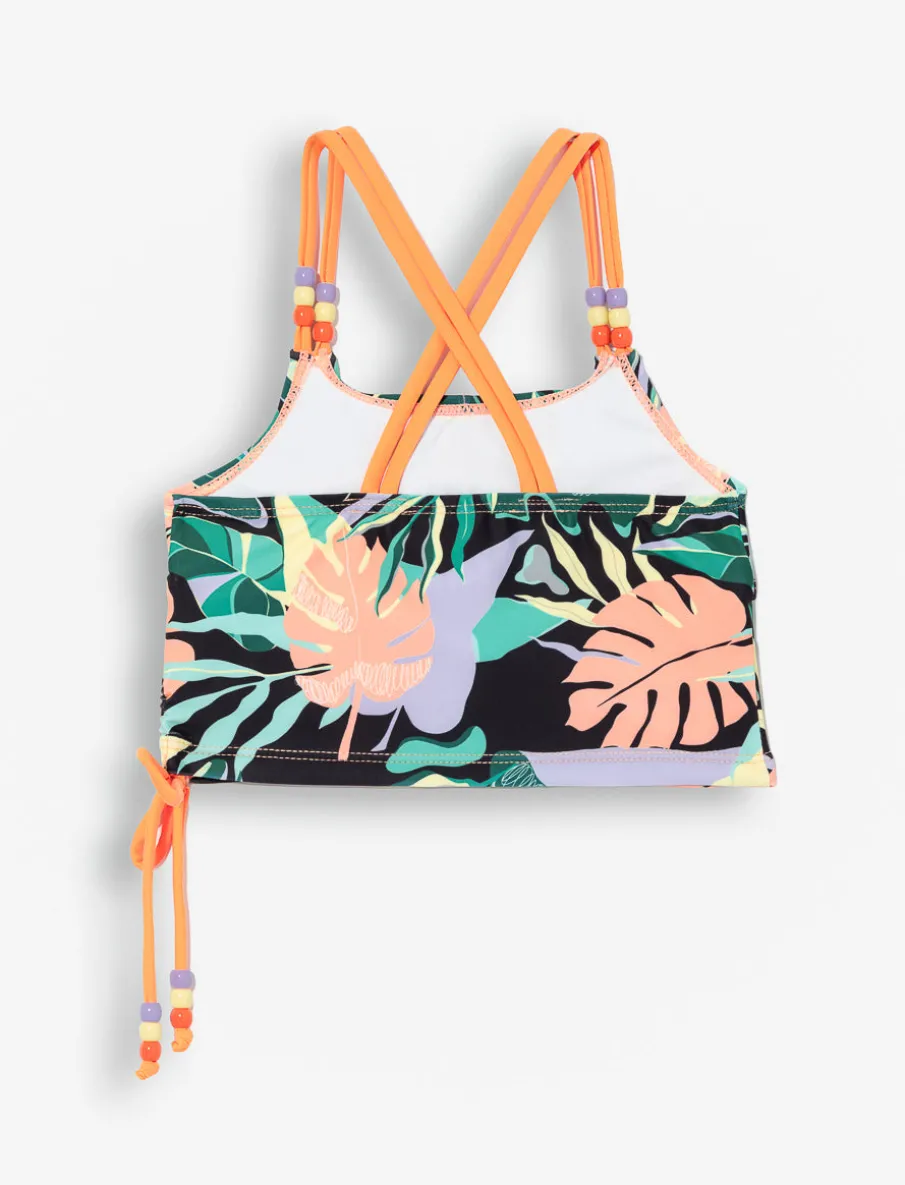 Printed Tied-strap 2-piece Swimsuit - Little Girl