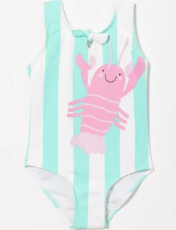 Printed Tie-front 1-piece Swimsuit - Little Girl