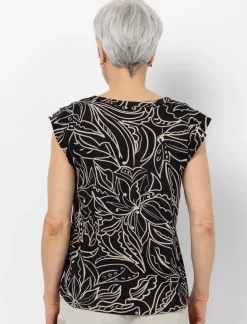 Printed T-shirt with Flutter Sleeves