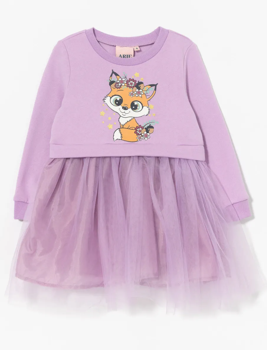 Printed Tulle Skirt Dress - Little Girl