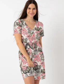 Printed V-neck Dress