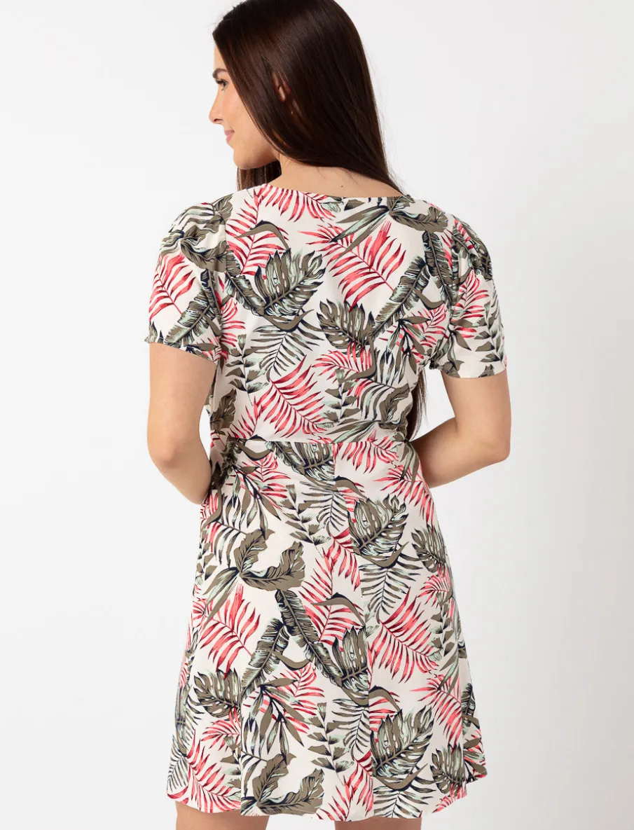 Printed V-neck Dress