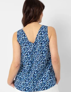 Printed V-neck Tank top