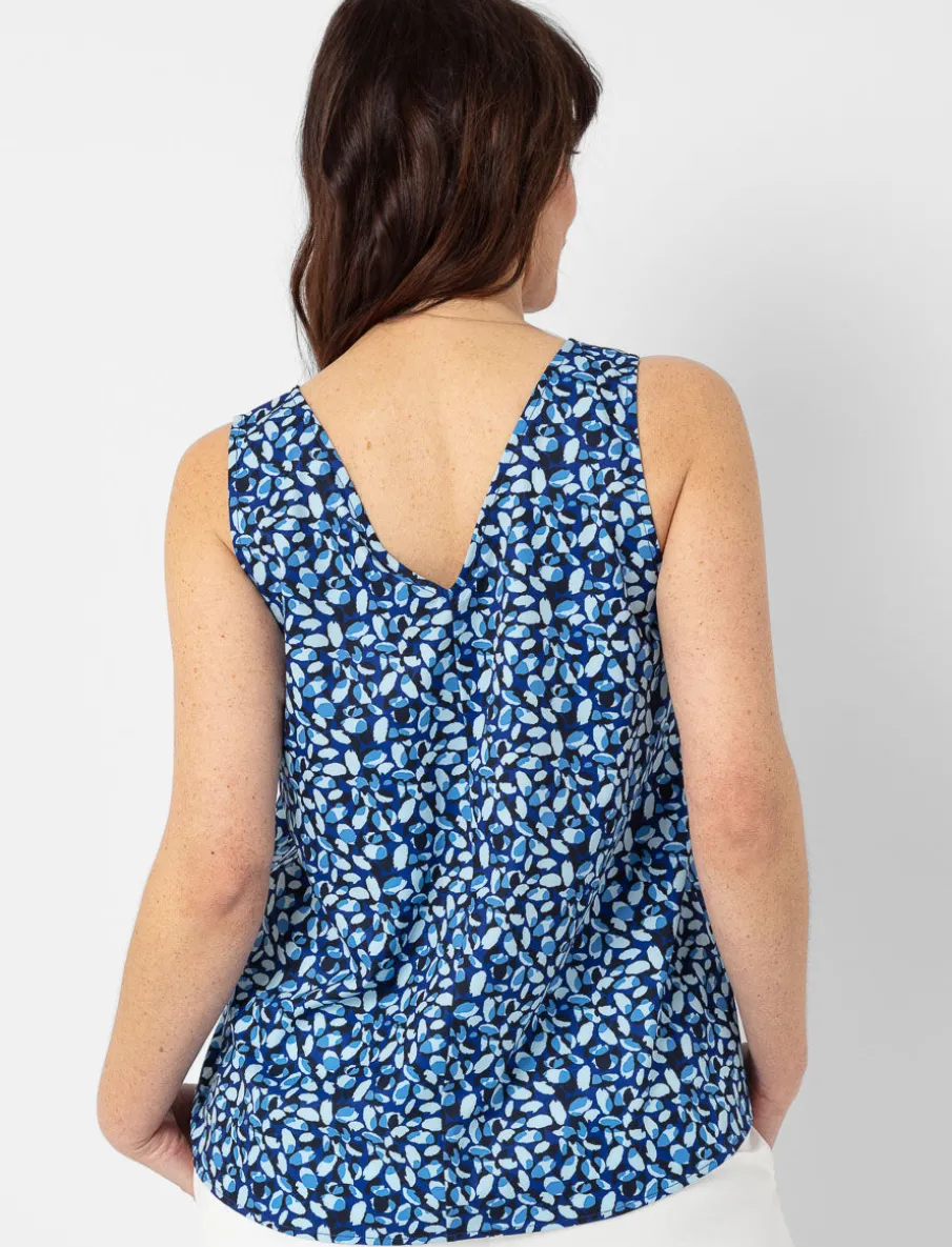 Printed V-neck Tank top
