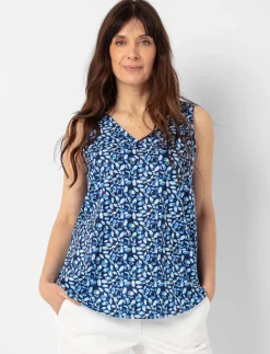 Printed V-neck Tank top